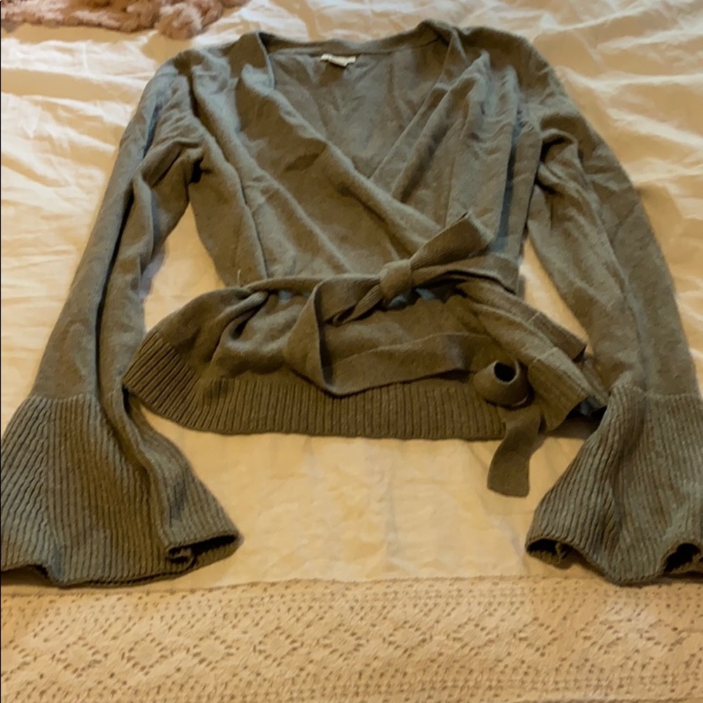 J Crew belted sweater with bell sleeves